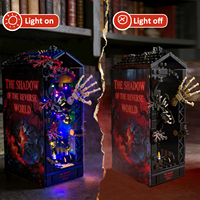 Kit de construction Hot Selling Stranger Things Book Nook en plastique ABS, ensemble de blocs de construction, maison de poupée, kit de coin de lecture avec lumière