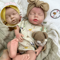 Poupée Reborn en Silicone Peinte à la Main de 20 Pouces, Bébé Endormi, Sourire Angélique, Joues Réalistes pour les Amateurs d'Art et les Collectionneurs