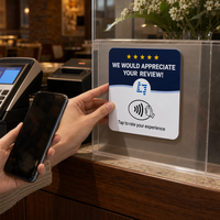 Étiquette RFID en acrylique personnalisée, étanche, avec puce NTAG213, 13,56 MHz, mini-étiquette NFC pour les commentaires Google Shop et le contrôle d'accès