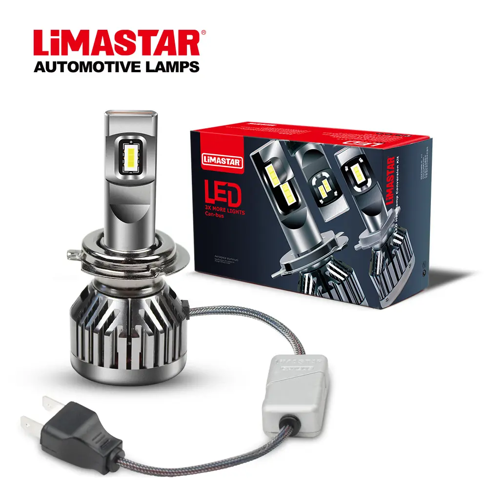 Limastar série gl led h7 kit de farol automotivo, lâmpada canbus