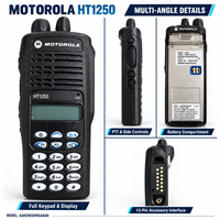 Radio Portatile Bidirezionale UHF Motorola HT1250, 128 Canali, 4W, Tastiera Completa, Display LCD, Walkie Talkie MDC-1200 per Sicurezza Aziendale