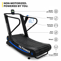 YG FITNESS Équipement de fitness professionnel pour salle de sport, tapis de course incurvé manuel auto-alimenté non motorisé, tapis de course incurvé commercial