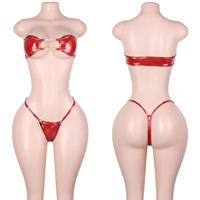 Tenues de scène pour adultes, costumes de club, ensembles de vêtements de performance en similicuir verni à logo personnalisé, deux pièces