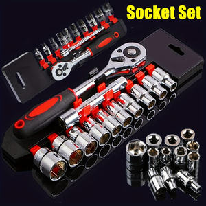 Wholesale 1/2'' <b>Socket</b> Wrench Set Extension Rod Multi-function <b>Ratchet</b> Spanner Car Motorcycle Repair Hand Tool - Product Image 3