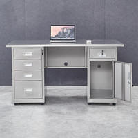 Table de bureau en métal de bureau en acier inoxydable 304 avec tiroirs Table d'ordinateur de poste de travail médical établi de salle blanche