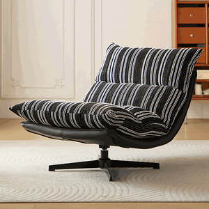 Set di Divani di Lusso, Poltrona Girevole a Dondolo in Pelle <span class=keywords><strong>e</strong></span> Tessuto, Stile Nordico, Divano Moderno Componibile per Soggiorno - Product Image 1