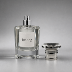 Capuchon de parfum de luxe multicouche en alliage de <span class=keywords><strong>zinc</strong></span>, finition miroir argenté électrolytique, dessus cranté effet soleil, personnalisable avec logo, fabrication OEM - Product Image 2