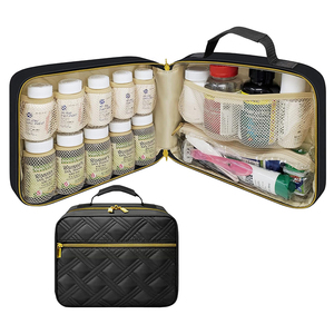 Pochette médicale compatible pour les voyages et le rangement à domicile, organiseur de pilules souple, 10 poches, grand sac organisateur de médicaments matelassé - Product Image 1