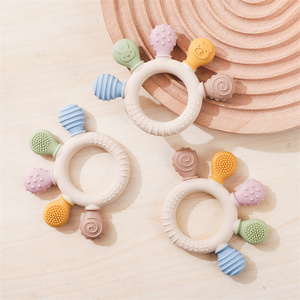Jouet éducatif unisexe en <span class=keywords><strong>silicone</strong></span> de qualité alimentaire, <span class=keywords><strong>hochet</strong></span> pour bébé en forme de lapin, <span class=keywords><strong>hochet</strong></span> sensoriel <span class=keywords><strong>personnalisé</strong></span> pour nouveau-nés - Product Image 2