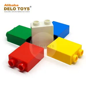 DELO 장난감 (9 색) DIY 장난감 플라스틱 빌딩 블록 1x2 무작위 벽돌 1*2 높이 3 + 어린이 선물 (JC030)