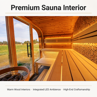 Sauna Comercial para Resorts con Diseño de Gran Capacidad y Material de Madera Ecológica, Sauna Exterior en Forma de Cubo Cuadrado