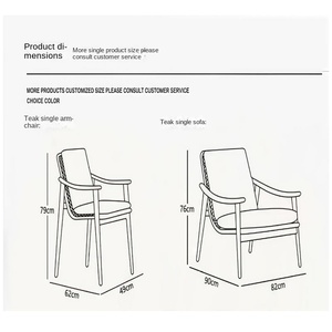 Mesa de Comedor de Madera Maciza y Ratán, Silla para Patio, Villa, Hotel, Jardín, Resistente a la Lluvia y al Sol, Muebles de Exterior, Mesa de Teca para Exteriores - Product Image 4