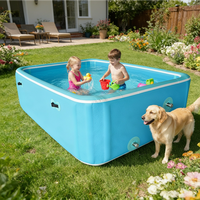 Baignoire de glace gonflable carrée en PVC à technologie Drop Stitch, piscine hors sol avec fonction spa chaud, pour bain froid personnel