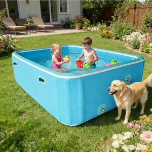 อ่างน้ำแข็งเป่าลมทรงสี่เหลี่ยม PVC แบบเย็บติดกันเอง พร้อมฟังก์ชั่นสปาอุ่น สำหรับแช่น้ำเย็นส่วนตัว - Product Image 5