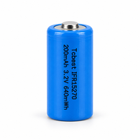 Batterie rechargeable LiFePO4 Tcbest IFR15270 3.2V 200mAh 640mWh pour lampes solaires, lampes d'urgence et appareils électroniques
