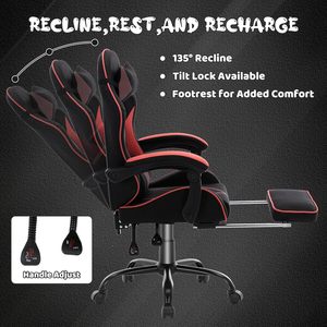 Nueva Silla Gamer Roja de Lujo con Material Ecológico, la Mejor Silla de Oficina Personalizada de <span class=keywords><strong>Tela</strong></span>, Reclinable, para Juegos de PC, para Adolescentes y Niños - Product Image 6