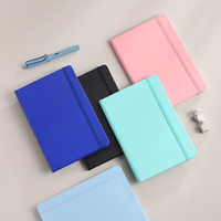 Carnet A5 à couverture rigide simple avec bande élastique, carnet de notes journal coloré avec logo personnalisé, vente en gros