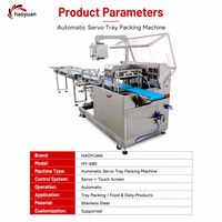 HY-680 Premium Stabiele, nauwkeurige verpakkingsmachine voor vers visvlees, bakkerijproducten, groenten, fruit en automatische servo-tray verpakkingen