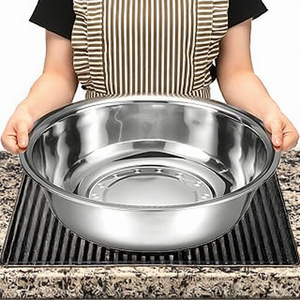 Bol de mélange profond en acier inoxydable 201, moderne, durable, multi-tailles, résistant au lave-vaisselle, idéal pour le camping, la cuisine et la pâtisserie (vente en gros) - Product Image 3