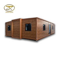 Conteneur en acier extensible de 30 pieds 56 mètres carrés. Petite maison 3 chambres à coucher bureau préfabriqué cuisine extérieure bureau à domicile immeuble de bureaux
