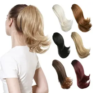 Klauw Clip Paardenstaart Extensie 12 Inch Korte Blonde Krullend Synthetisch Haarstuk Instant Pony Staarten Haarstuk Voor Vrouwen