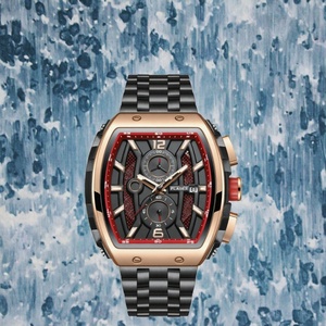 Montre pour homme de style cool et tendance, bracelet en acier inoxydable, étanche, sport, quartz, avec fenêtre de calendrier - Product Image 4
