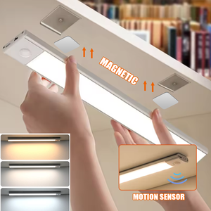 Luz <span class=keywords><strong>LED</strong></span> magnética con <span class=keywords><strong>sensor</strong></span> de movimiento que cambia tricolor recargable, gabinetes de luz <span class=keywords><strong>LED</strong></span> con detección humana, lámpara <span class=keywords><strong>LED</strong></span> con <span class=keywords><strong>sensor</strong></span> de movimiento - Product Image 1