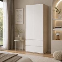 Armoire moderne sur mesure avec panneau de porte en PET écologique, armoire de rangement pour chambre à coucher