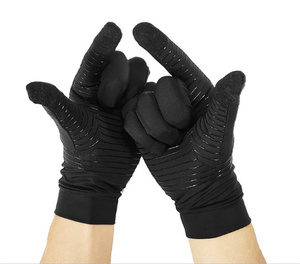 Gants demi-doigts à pression en fibre de cuivre transfrontaliers gants de liaison antidérapants en silicone pour l'entraînement en plein air - Product Image 3