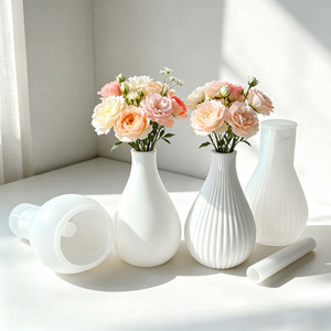 Nouveaux moules en plâtre pour vases, moules en béton, moules en résine, moules en ciment pour la décoration faite maison, 4 types <span class=keywords><strong>de</strong></span> moules en silicone pour pots <span class=keywords><strong>de</strong></span> fleurs et vases - Product Image 4