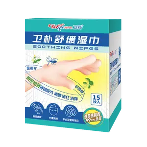 Beruhigt und lindert Juckreiz enthält Centella asiatica-Extrakt leicht tragbare beruhigende Handtücher 15 Stück