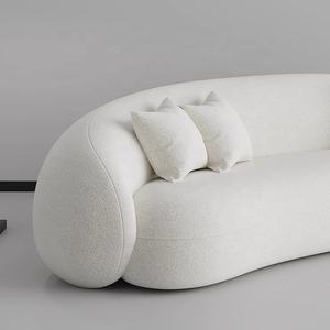 Divano Curvo Modulare da 3 Posti Zayshine Nordico Moderno di Lusso Bianco in Sherpa Velluto per Soggiorno, Set per Negozi di Abbigliamento e Appartamenti - Product Image 5