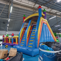 Aire de jeux gonflable géante commerciale avec toboggan et château gonflable pour la location d'événements d'été en plein air