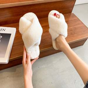 Chaussons en fausse fourrure colorés pour femmes, respirants, pour l'hiver, l'automne et le printemps, mode, sept couleurs, bout ouvert, fourrure en coton - Product Image 5
