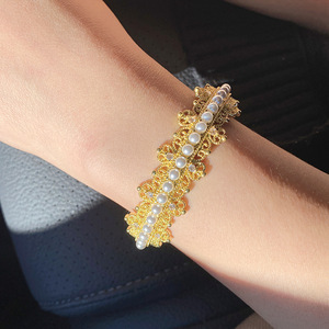 Nuova versione alta gold store con forte colore pizzo bordo anello di perle bracciale nuovo argento placcato corona nobile braccialetto gioielli - Product Image 5