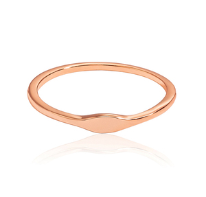 Gemnel Logo gravable Bague chevalière ovale plaquée or pour femme - Product Image 4