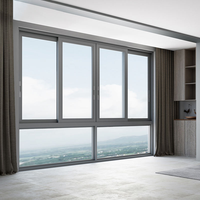 Fenêtre coulissante moderne à pression latérale en alliage d'aluminium, isolation phonique et thermique, bonne étanchéité, pour cuisine et chambre à coucher