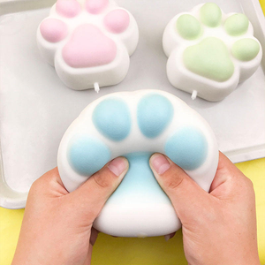 Wholesale Cat Paw Kawaii Animal Paw Factory Customize Silicone Taba Squishy Taba TPR Mochi Squishy <b>Squeeze</b> Toys - Product Image 1