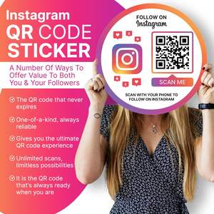 <span class=keywords><strong>Instagram</strong></span> QR קוד מדבקות 2023 באינטרנט מכירה לוהטת תוויות מדבקות עבור יותר אוהדים חסידים - Product Image 5