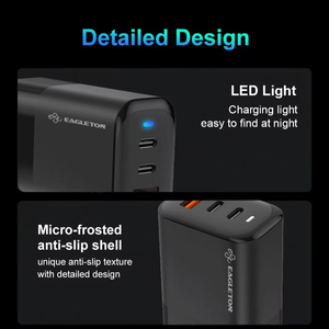 <span class=keywords><strong>65W</strong></span> US EU CN อะแดปเตอร์ที่ชาร์จติดผนังพร้อม3พอร์ต2C1A หลายช่อง USB Type C ที่ชาร์จ GAN สำหรับแล็ปท็อปและโทรศัพท์ - Product Image 3