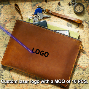 <span class=keywords><strong>Pochette</strong></span> da Polso da <span class=keywords><strong>Uomo</strong></span> in Vera Pelle Pieno Fiore, Borsello a Busta Stile Vintage di Moda - Product Image 6