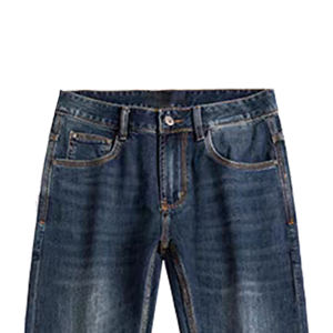 جينز رجالي كاجوال متوسط الخصر مستقيم الساق بمشدود جينز من الدنيم ، سادة سريع الجفاف ODM عصري لفصلي الخريف والربيع - Product Image 4