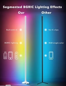 DAYBETTER Smart Home <b>LED</b> Floor Lamp BGRIC Smart <b>Corner</b> <b>Lights</b> 16 Million Colors Ambient Lighting APP Remote Music Sync Home - Product Image 4