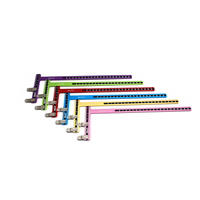 Decut Archery – Équerre carrée en aluminium noir, rouge et bleu pour la mesure du tir à l'arc