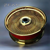 Jantes à rayons ZFAN 20-26 pouces avec capuchons flottants, finition chromée dorée polie, en aluminium, 20x9 20x10 22x10 24x10 26x10