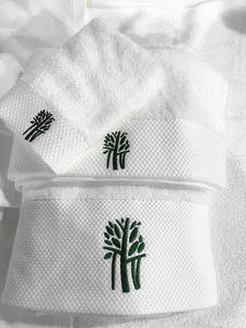 Ensemble <span class=keywords><strong>de</strong></span> serviettes <span class=keywords><strong>de</strong></span> bain et <span class=keywords><strong>de</strong></span> toilette en jacquard tissé damassé, 100% coton, séchage rapide, biologique, antibactérien, logo personnalisé, blanc, maison, hôtel, voyage - Product Image 4