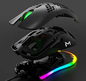 Mais novo GX73RGB Programmable Gaming Mouse Óptico 7200DPI ,6 Teclas Macro, uso para gamer mouse USB com fio