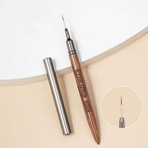 Pinceau à ongles en gel synthétique avec manche en bois personnalisé pour la peinture d'art d'ongles DIY - Product Image 6