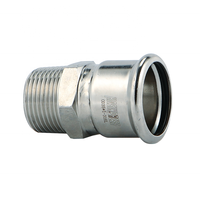 Adaptateur de raccordement à filetage mâle SS316L profil M homologué WRAS 35 R1, fourni par l'usine pour l'utilisation de l'eau portable, raccord à sertir pour plomberie