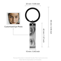 Porte-clés personnalisé « Eye I Love You » - Photo de l'œil gravée, rappel de conduite sécurisée, cadeau doux pour les couples et cadeaux promotionnels de vacances